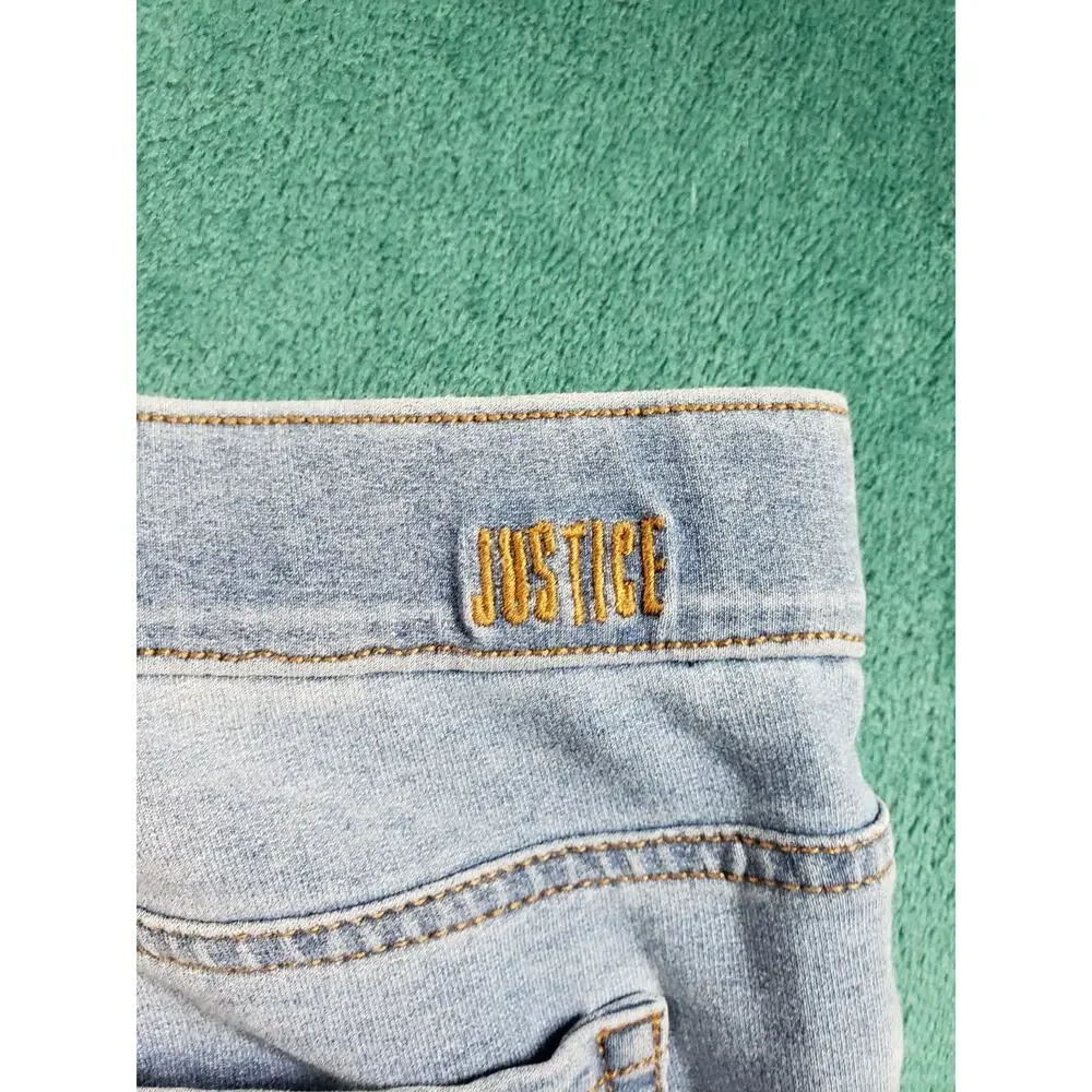 Justice Jeans Size 18 Girls Youth Blue Pants Stretch Pull On Mid Rise Legging